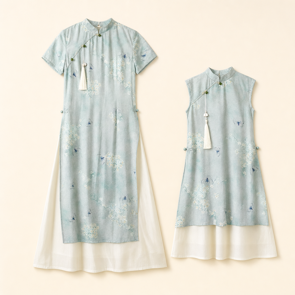 Lotus Garden Mommy & Me Dress - dresses flat lay