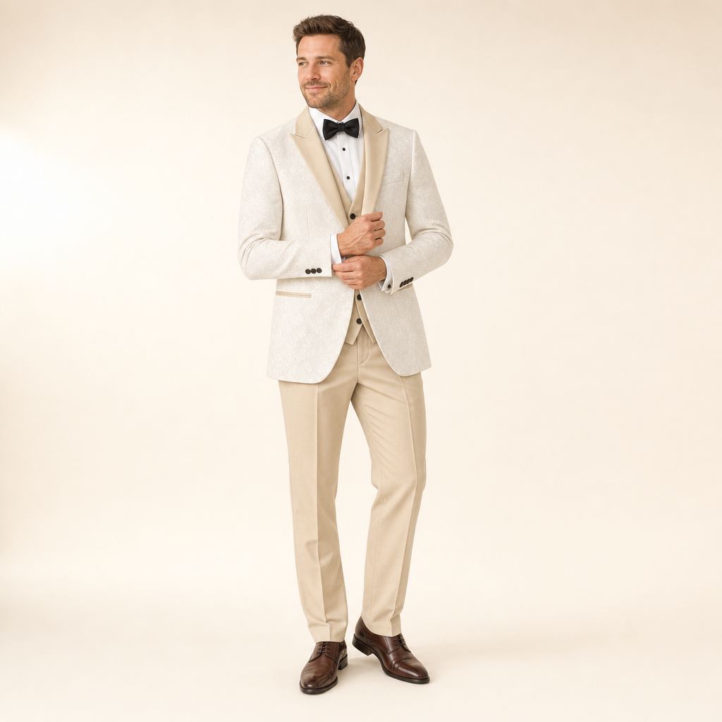 Floral Tuxedo Father & Son Suit - men's three-piece tuxedo