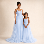 Sky Tulle Mother & Daughter Gown - mom and daughter in matching gowns
