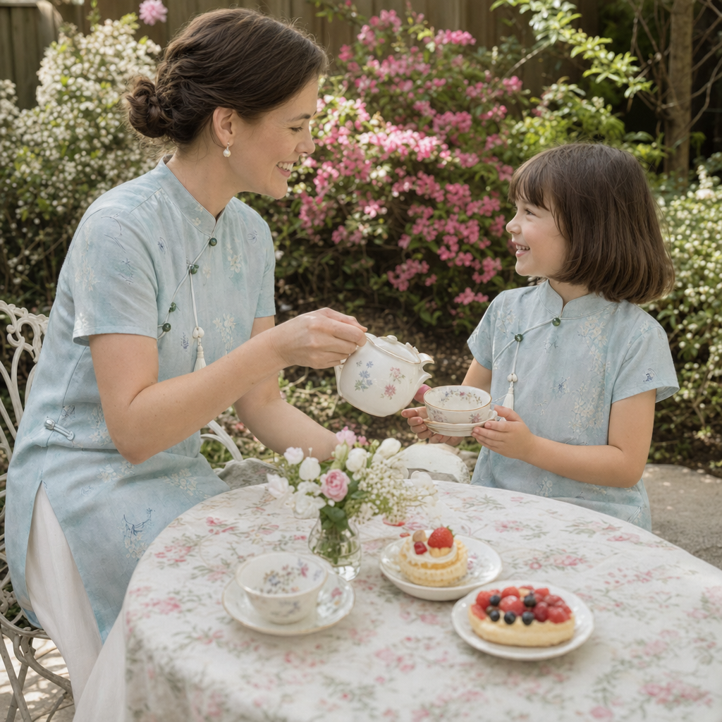 Lotus Garden Mommy & Me Dress - garden tea party