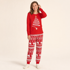 Fireside Red Family Christmas Pajamas - women's set, full length