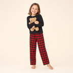 Cabin Plaid Family Christmas Pajamas - kids set, full length