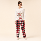 Midnight Deer Family Christmas Pajamas - women's set, full length