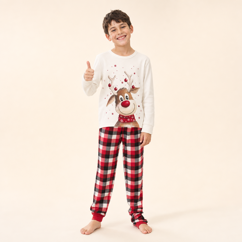 Midnight Deer Family Christmas Pajamas - kids set, full length