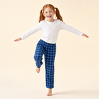 Snowfall Plaid Family Pajamas - kids set, full length