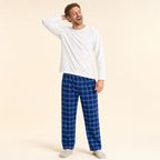 Snowfall Plaid Family Pajamas - men's set, full length