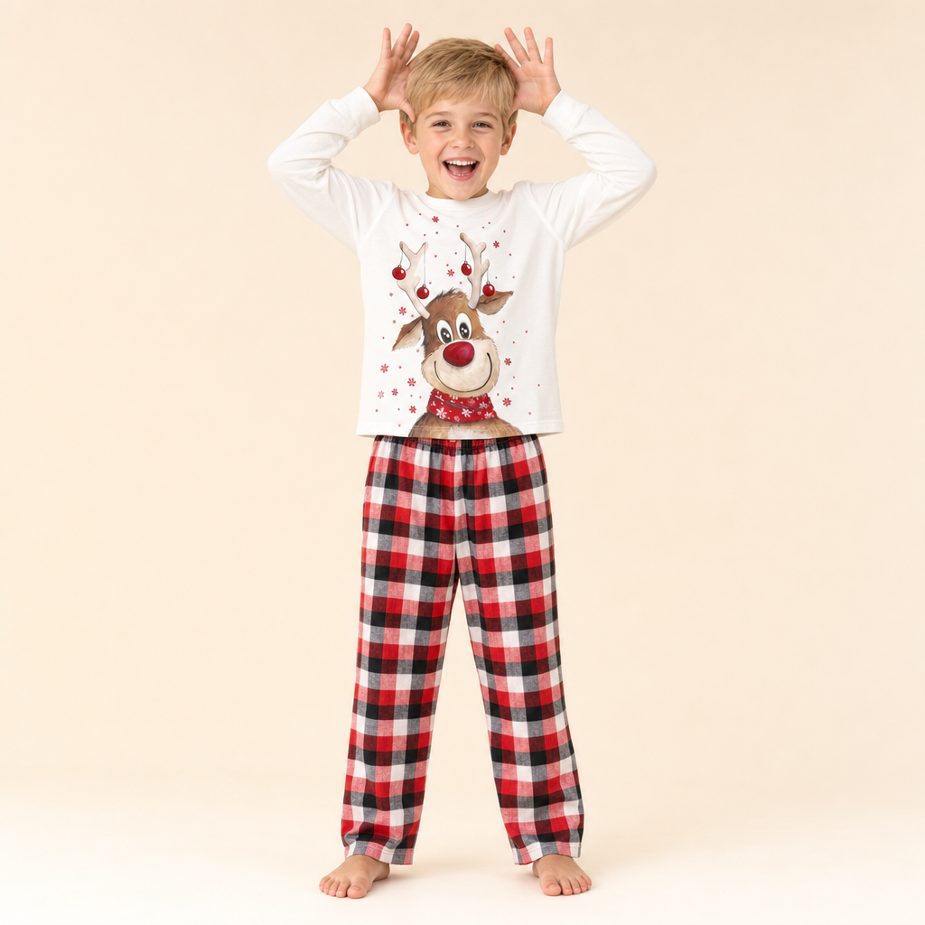 Winter Elk Family Loungewear - kids set, full length