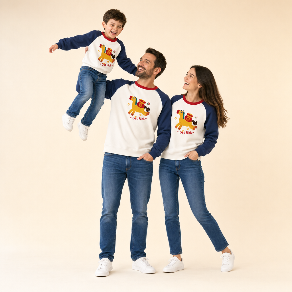 Soft Days Family Matching Sweatshirt - mom, dad and son in matching sweatshirts