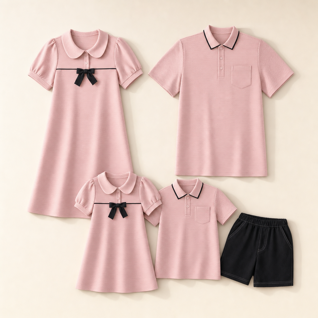Harbor Stripe Family Matching Set - flat lay, front