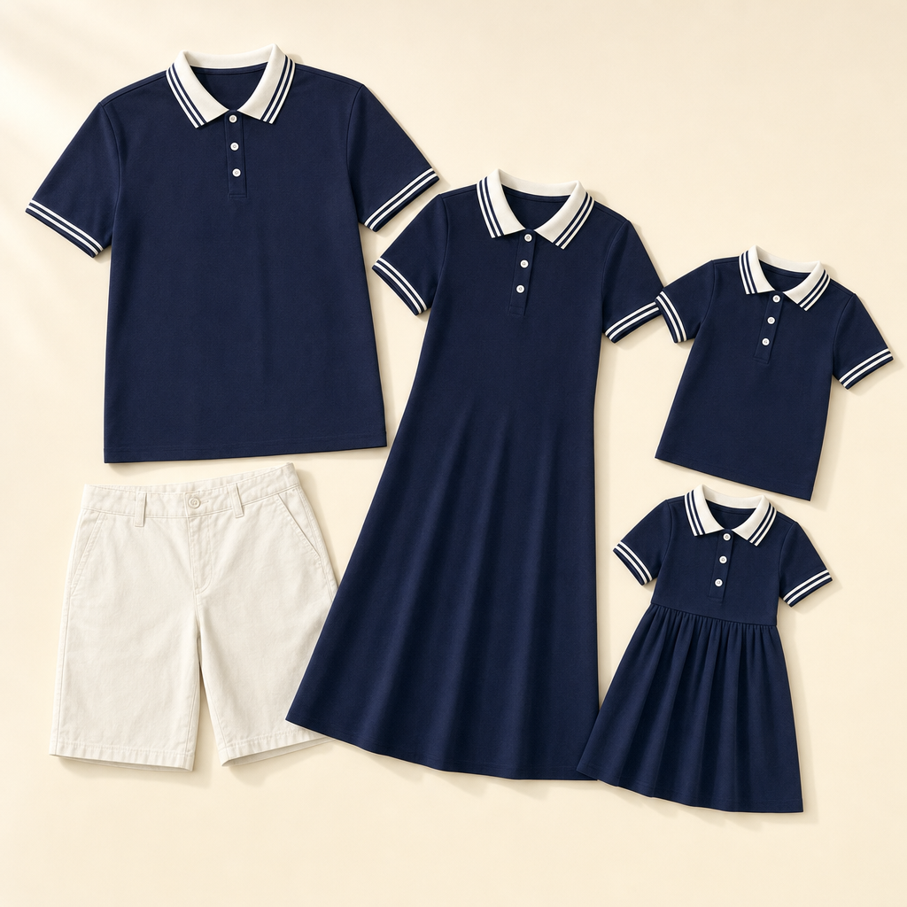 Resort Polo Family Matching Set - flat lay, front