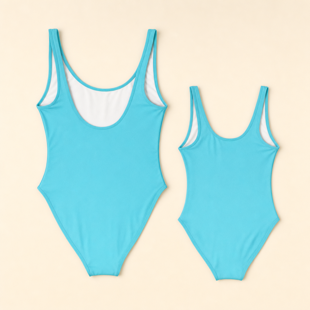 Flamingo Mommy & Me Swimsuit - flat lay, back