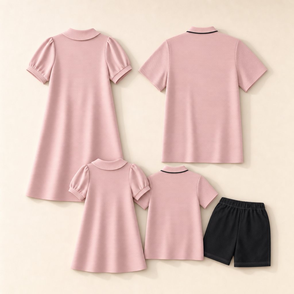 Harbor Stripe Family Matching Set - flat lay, back