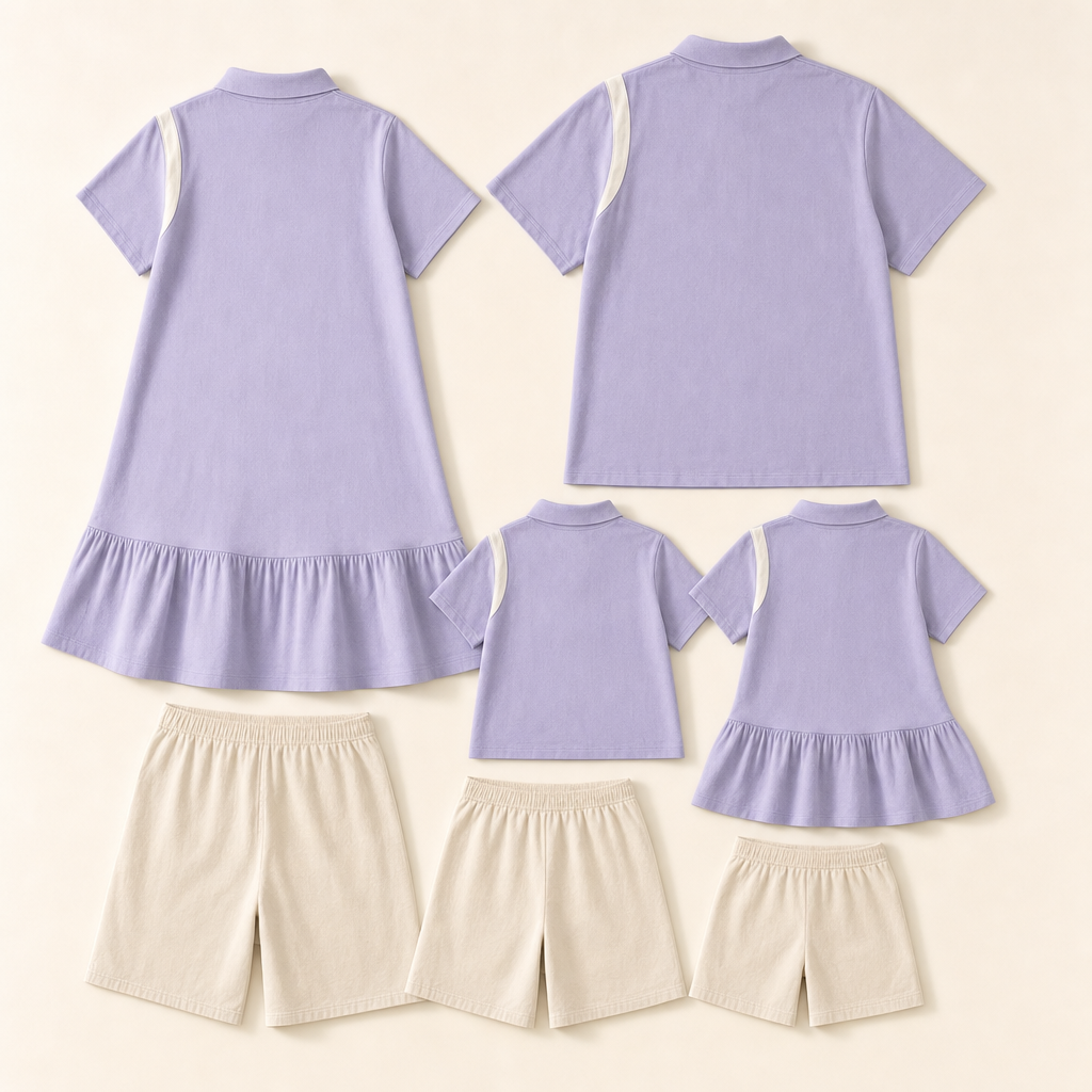 Sunny Letters Family Matching Set - flat lay, back