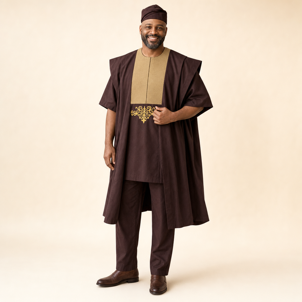 Heritage Dashiki Father & Son Set - men's robe, top, pants and hat