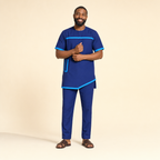 Bazin Two-Piece Father & Son Set - men's top and pants