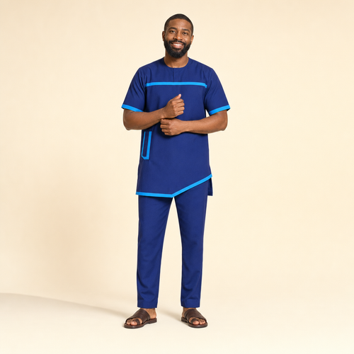 Bazin Two-Piece Father & Son Set - men's top and pants