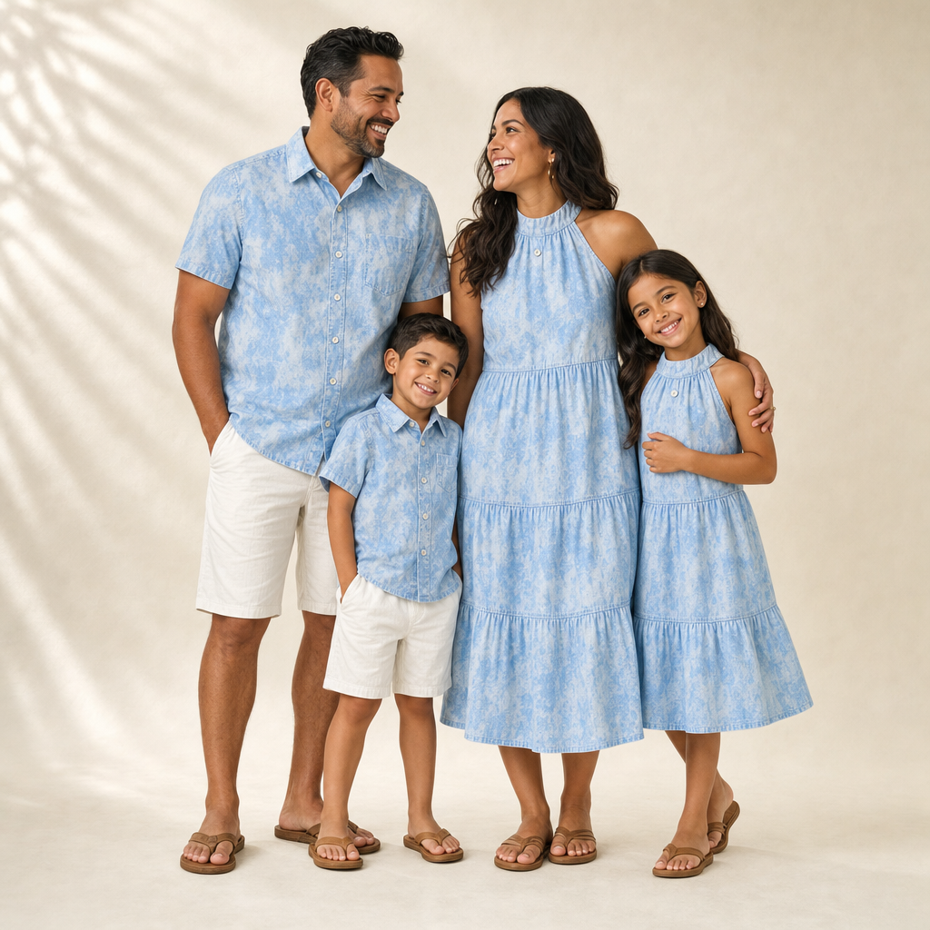 Sea Breeze Family Matching Set - family of four in the matching set