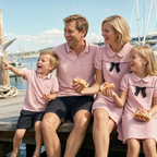 Harbor Stripe Family Matching Set - family on the harbor dock