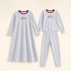 Embroidered Cotton Girls' Nightgown Set - flat lay, front