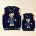 Bear Knit Family Vest - flat lay, front
