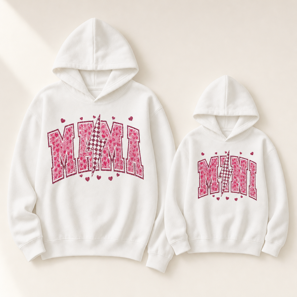 Mama & Mini Valentine Sweater - flat lay, front