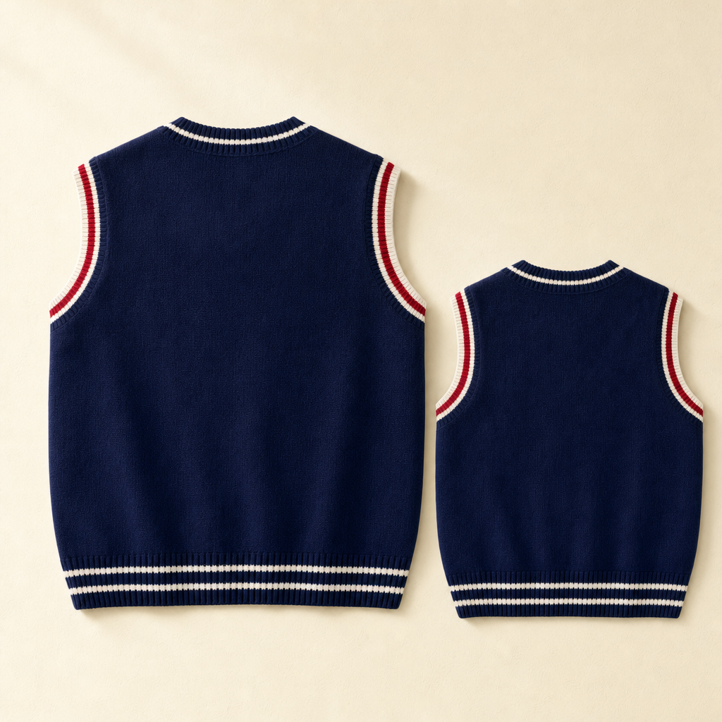 Bear Knit Family Vest - flat lay, back