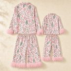 Palm Leaf Mommy & Me Pajama Set - flat lay, back