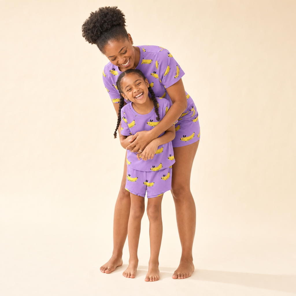 Summer Nights Mommy & Me Pajamas - mom and daughter in matching pajamas