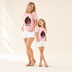 Pink Vacation Mommy & Me Tee - mom and daughter in matching tees