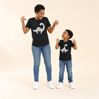 Mama Saurus Mommy & Me Tee - mom and son in Mama and Mini tees