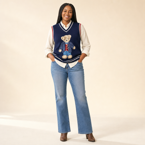 Bear Knit Family Vest - adult vest