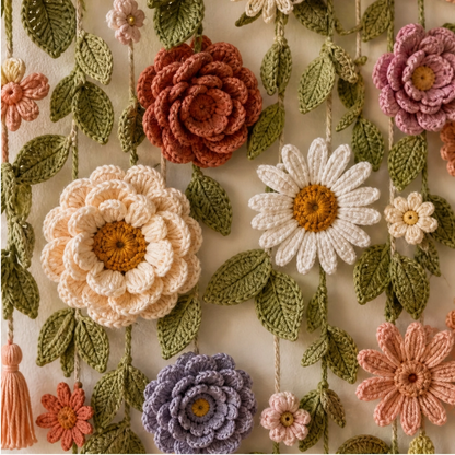 Crochet Flower Wall Hanging