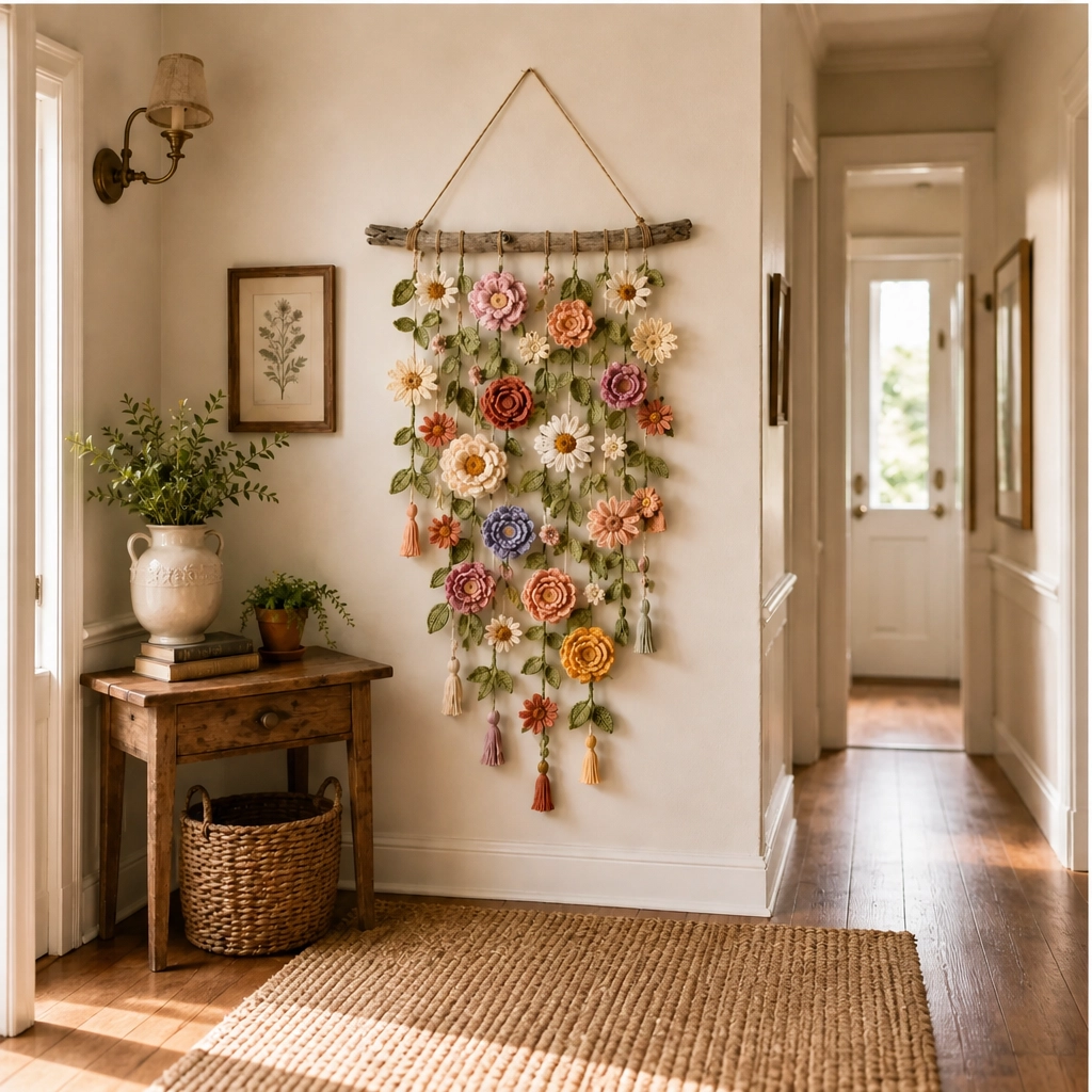 Crochet Flower Wall Hanging