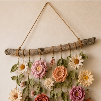Crochet Flower Wall Hanging