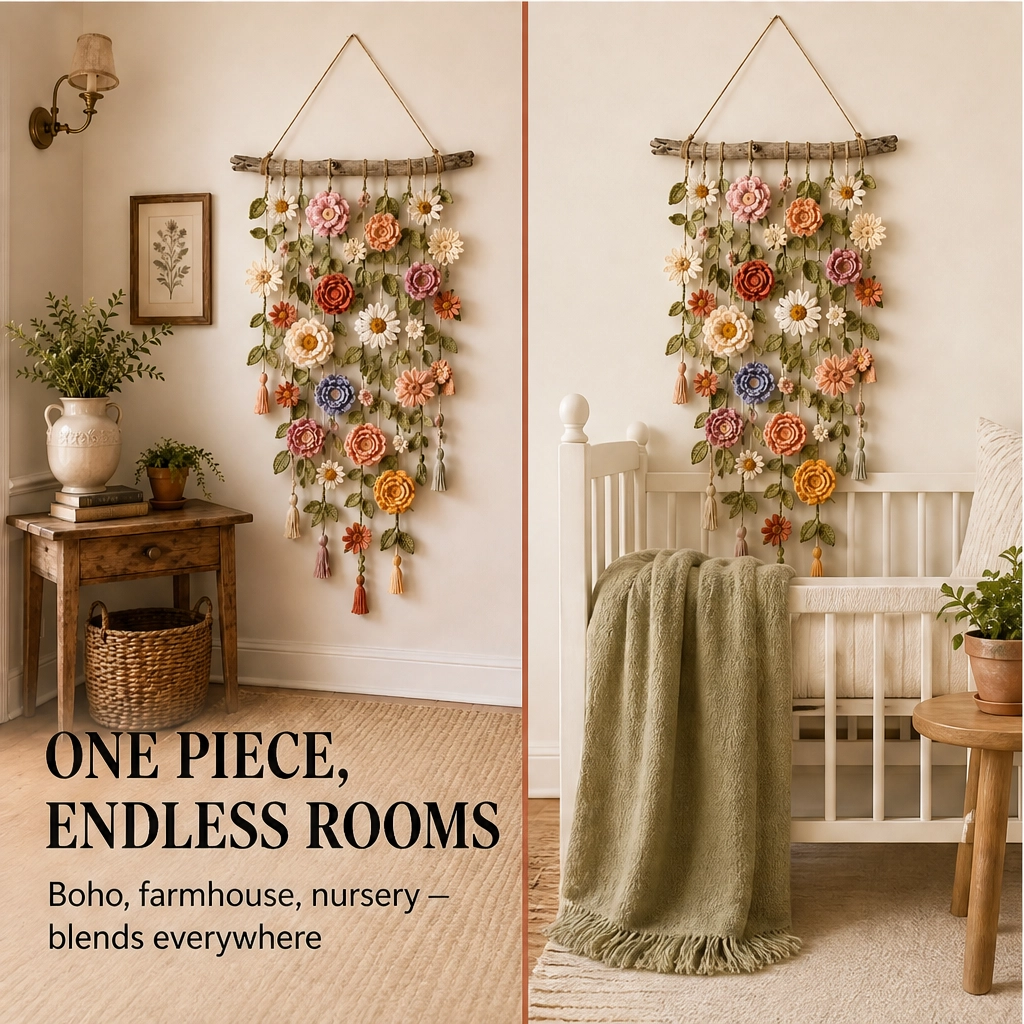 Crochet Flower Wall Hanging