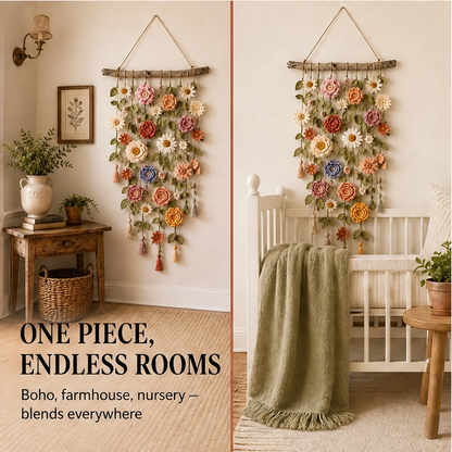 Crochet Flower Wall Hanging