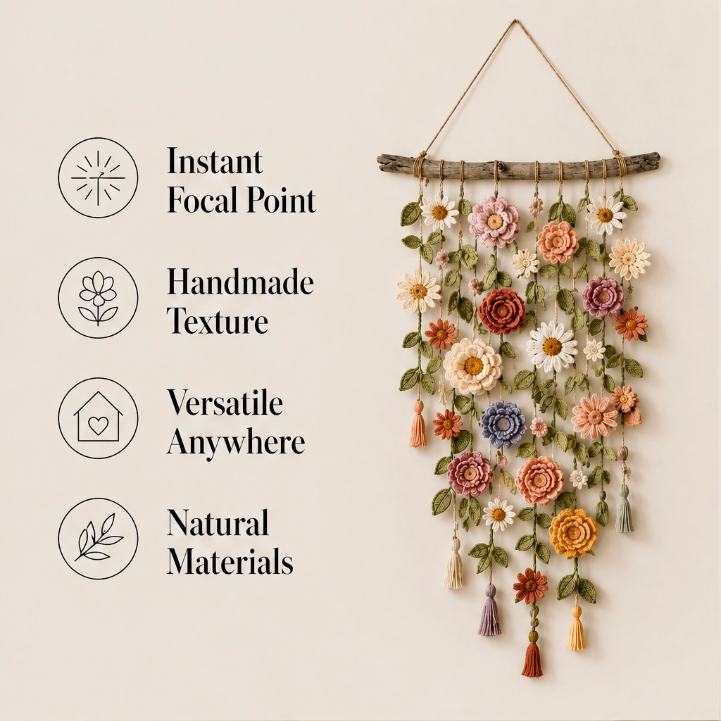 Crochet Flower Wall Hanging