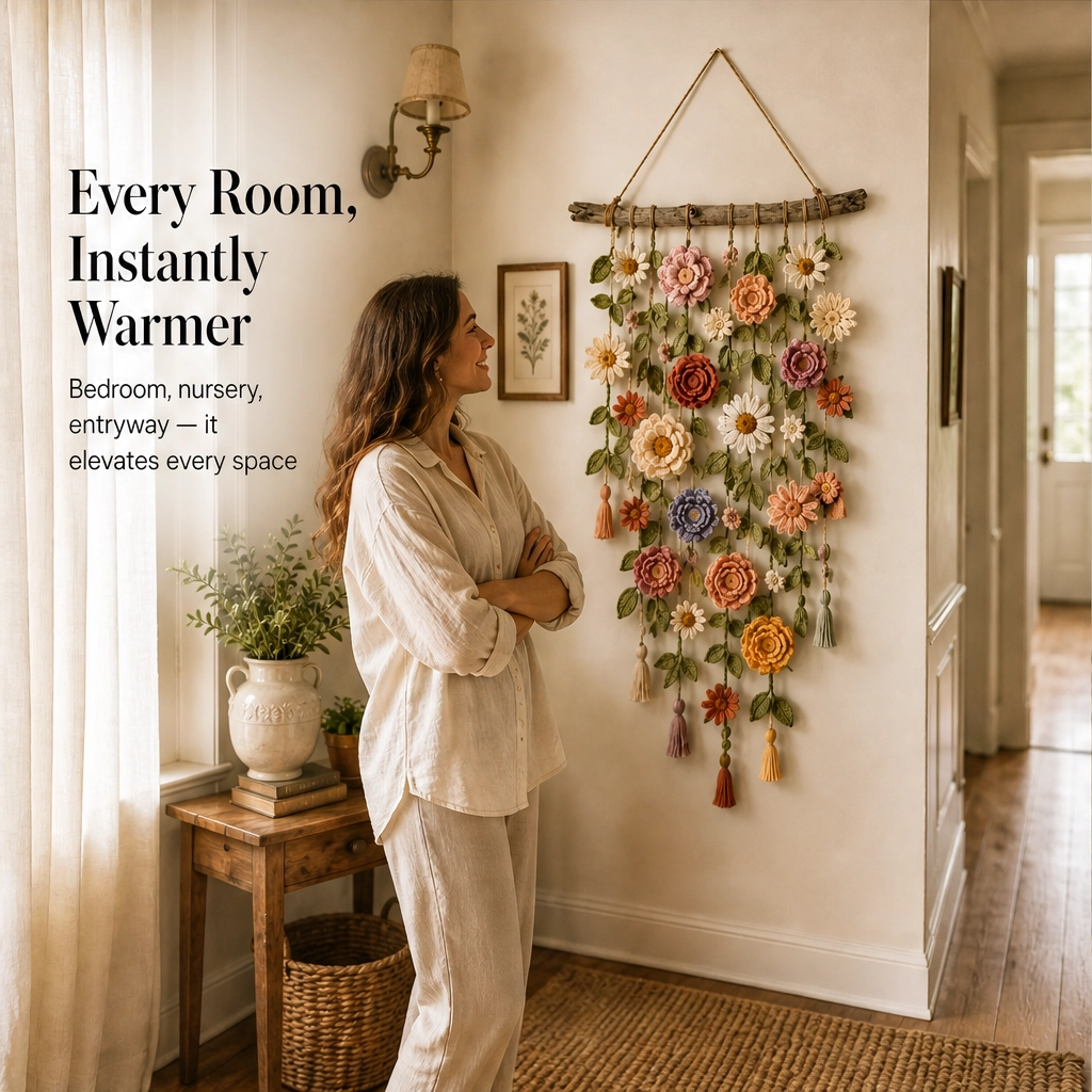 Crochet Flower Wall Hanging