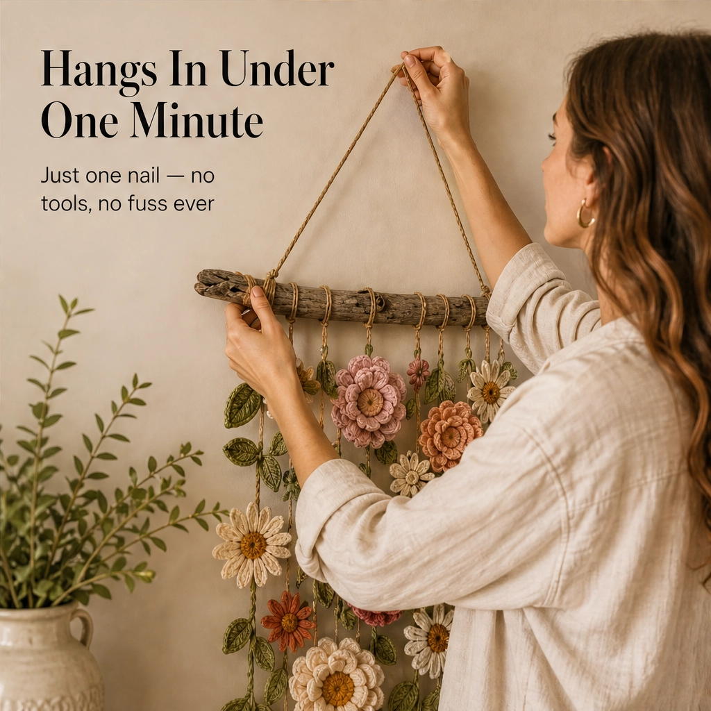 Crochet Flower Wall Hanging